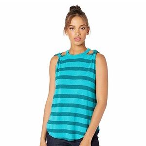 FREE PEOPLE Deconstructed Tank, Teal, Size XS